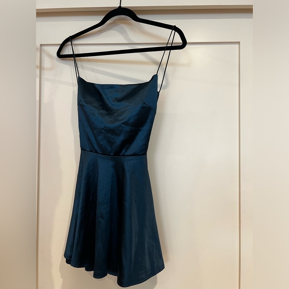 Women’s sz S mini satin dress. Worn once, purchased for a school dance.
